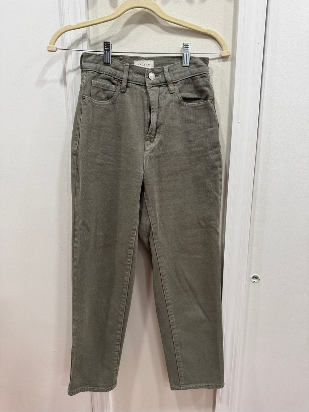 PacSun High-Rise Olive Green Straight Jeans